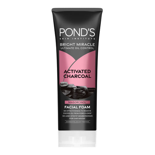POND'S - BRIGHT MIRACLE ULTIMATE OIL CONTROL ACTIVATED CHARCOAL NIASORCINOL FACIAL FOAM - 100G