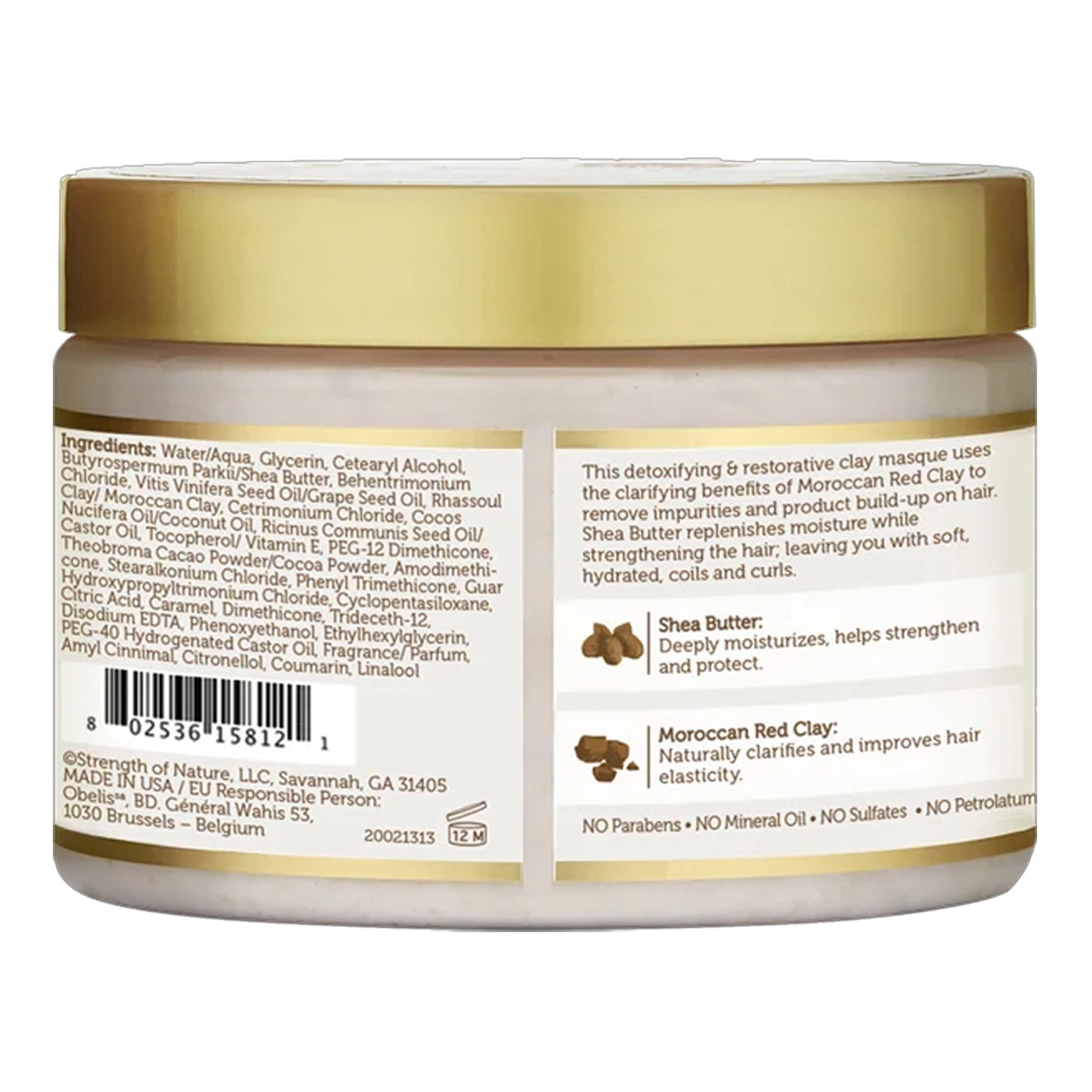 African Pride - Moisture Miracle Moroccan Clay & Shea Butter Detox & Soften Heat Activated Masque - 340g (USA)