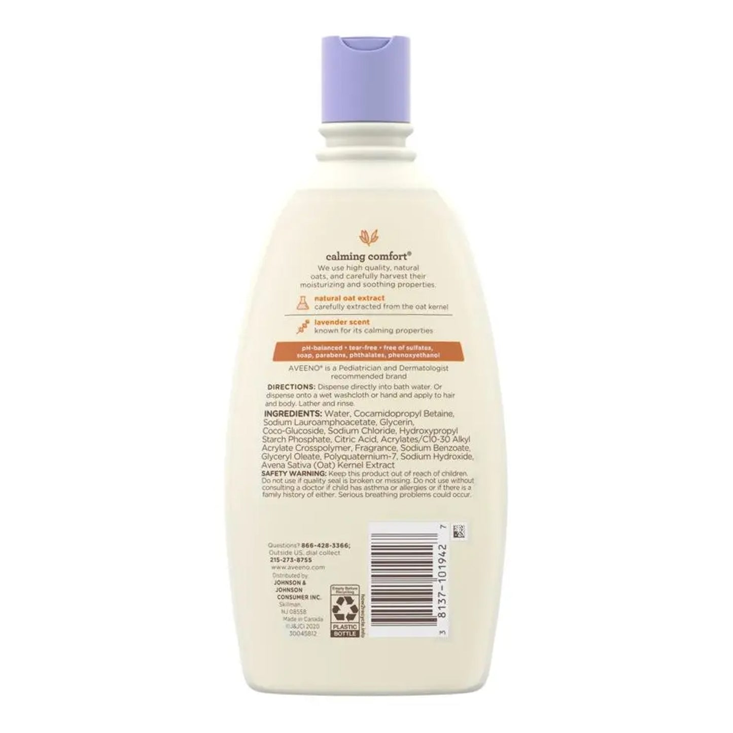 Aveeno Baby - Calming Comfort Bath With Natural Oat Extract + Lavender Scent - 532ml (Canada)