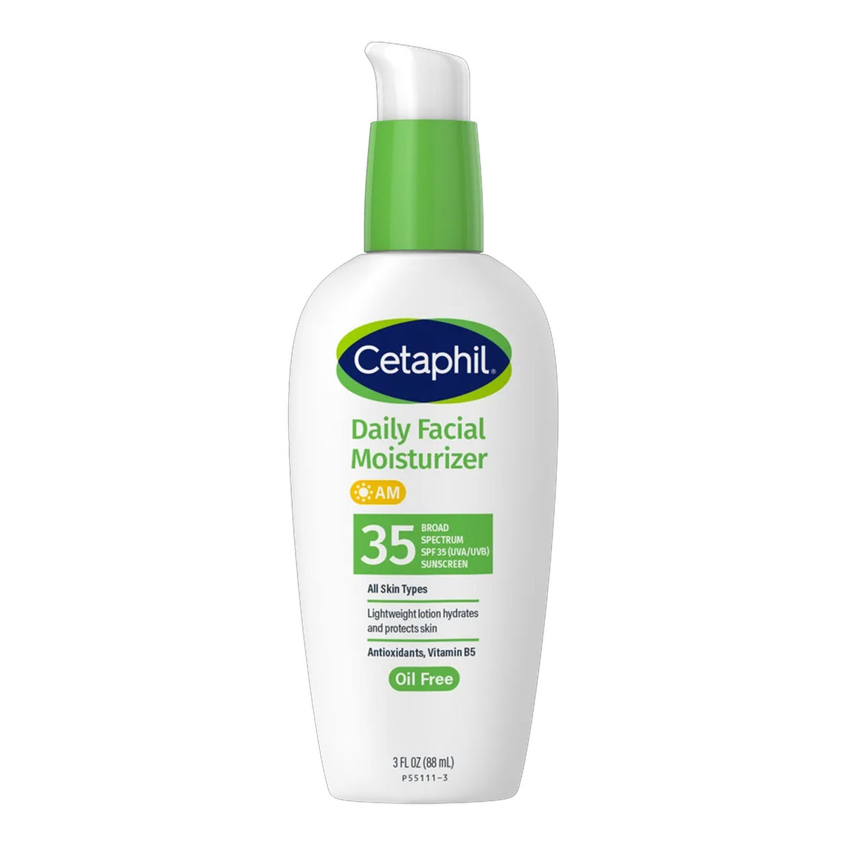 Cetaphil - AM Daily Facial Moisturizer With Antioxidants & Vitamin B5 For All Skin Types Broad Spectrum SPF 35 UVA/UVB - 88ml (USA)