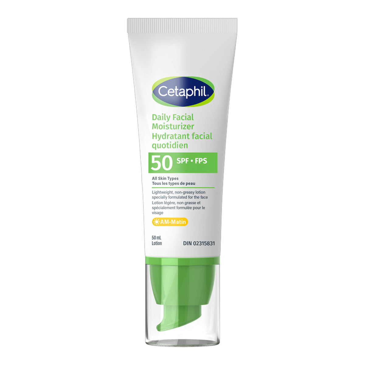 Cetaphil - AM Daily Facial Moisturizer For All Skin Types Broad Spectrum SPF 50 UVA/UVB - 50ml (Canada)