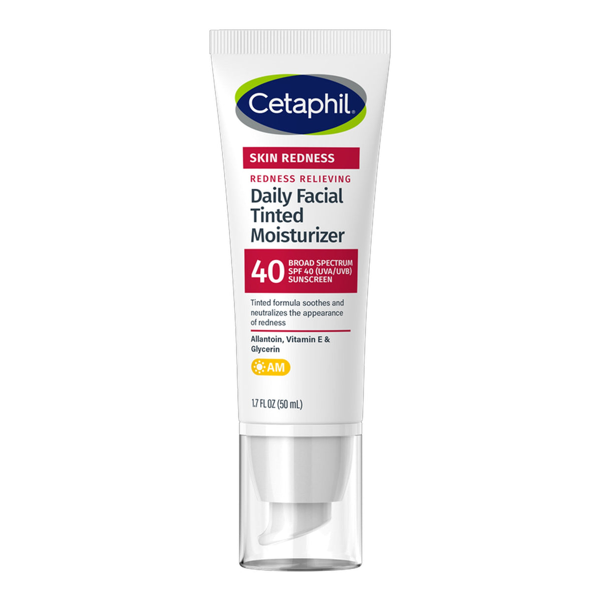 Cetaphil - AM Skin Redness Redness Relieving Daily Facial Tinted Moisturizer With Allantoin, Vitamin E & Glycerin Broad Spectrum SPF 40 UVA/UVB - 50ml (USA)