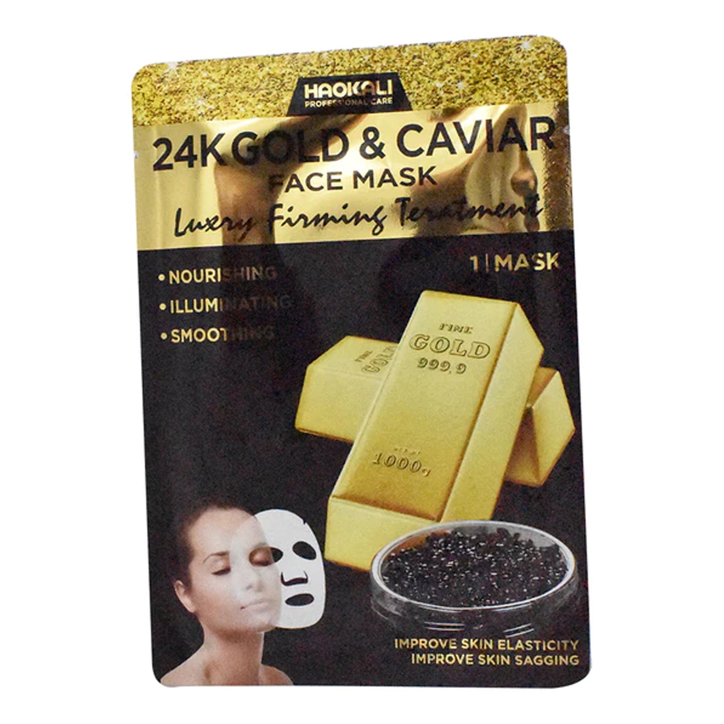 HAOKALI - 24K GOLD & CAVIAR LUXURY FIRMING TREATMENT FACE MASK
