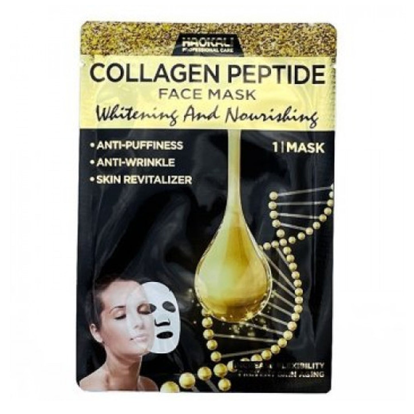 HAOKALI - COLLAGEN PEPTIDE WHITENING & NOURISHING FACE MASK (10 SHEETS)