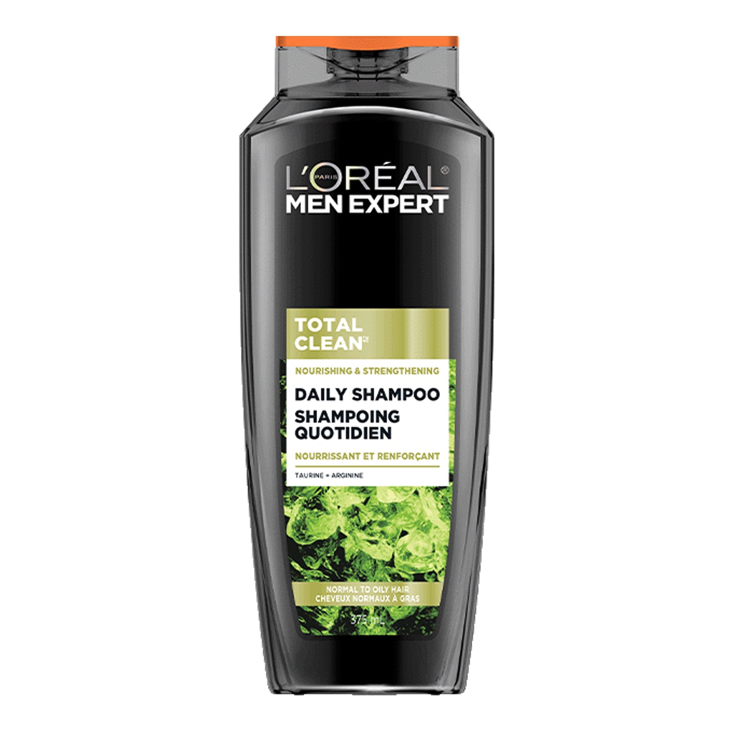 L'Oreal Paris Men Expert - Total Clean Nourishing & Strengthening Daily Shampoo With Taurine + Arginine For Normal To Oily Hair - 375ml (USA)