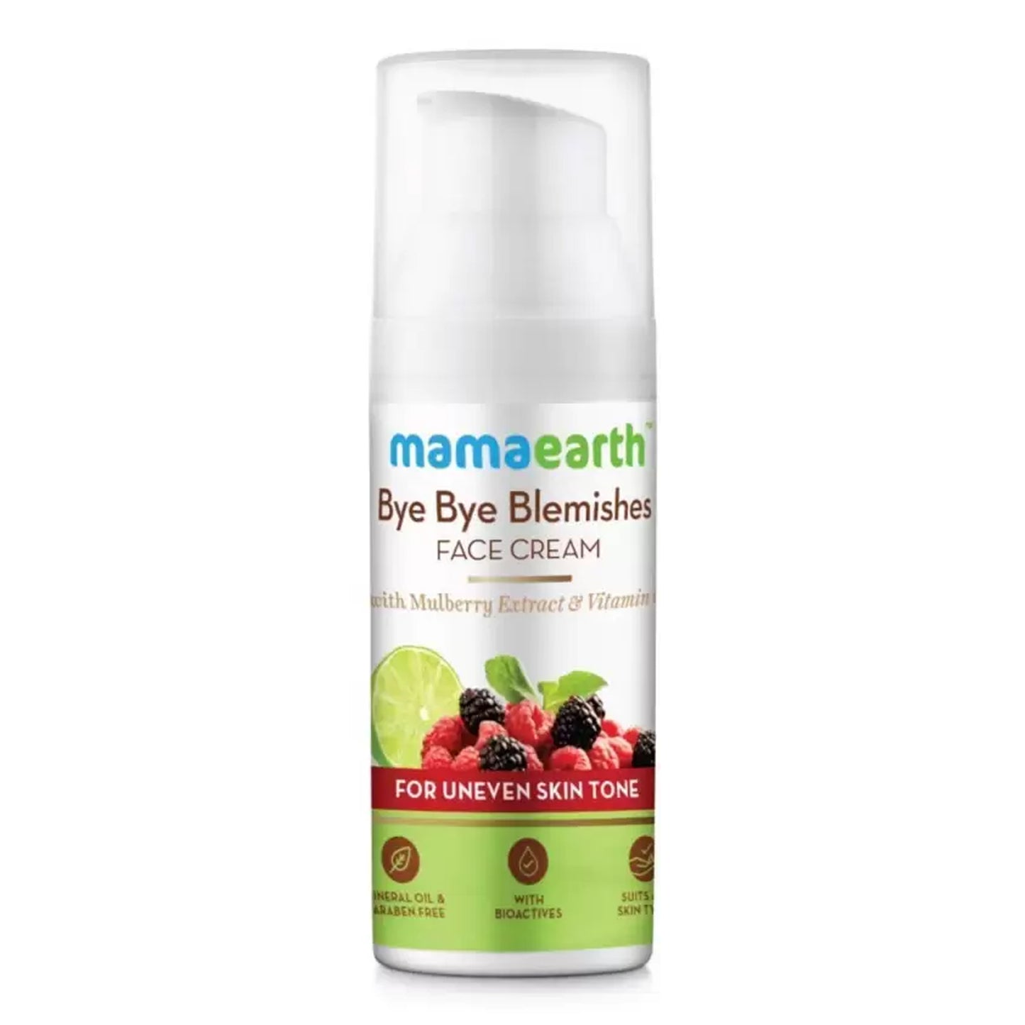 Mamaearth - Bye Bye Blemishes Face Cream With Mulberry Extract & Vitamin C For Uneven Skin Tone - 30ml