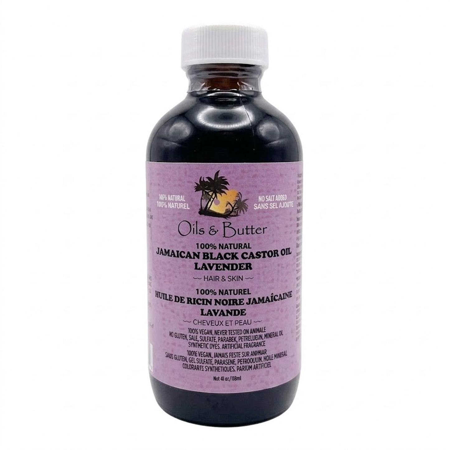 Oils & Butter - 100% Natural Jamaican Black Castor Oil Lavender For Hair & Skin - 118ml (USA)