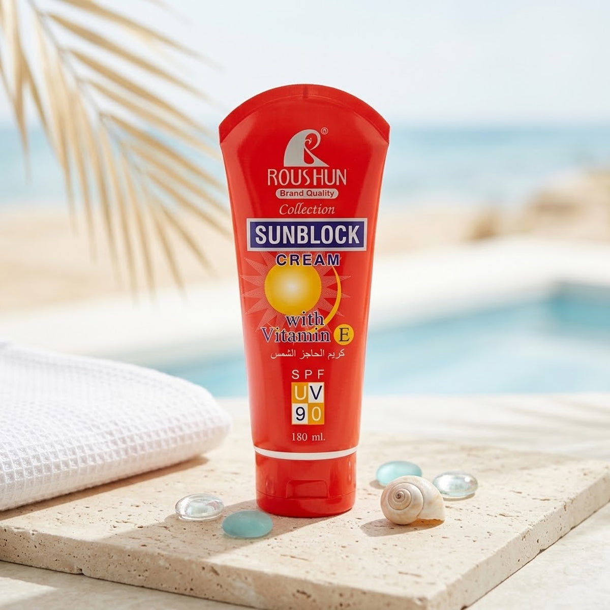 Roushun - Sunblock Cream With Vitamin E SPF 90 - 180ml (PRC)