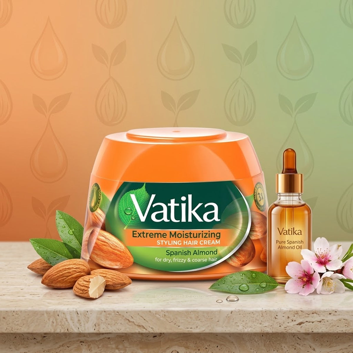 Vatika - Extreme Moisturizing Styling Hair Cream With Spanish Almond - 140ml (UAE)