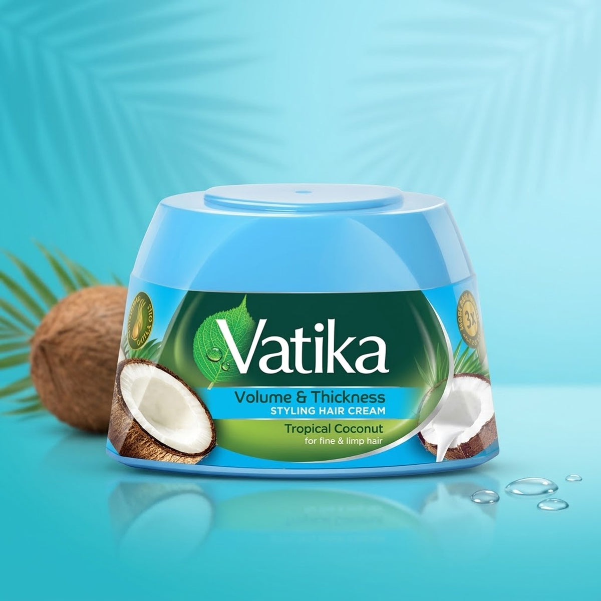 Vatika - Volume & Thickness Styling Hair Cream With Tropical Coconut - 140ml (UAE)