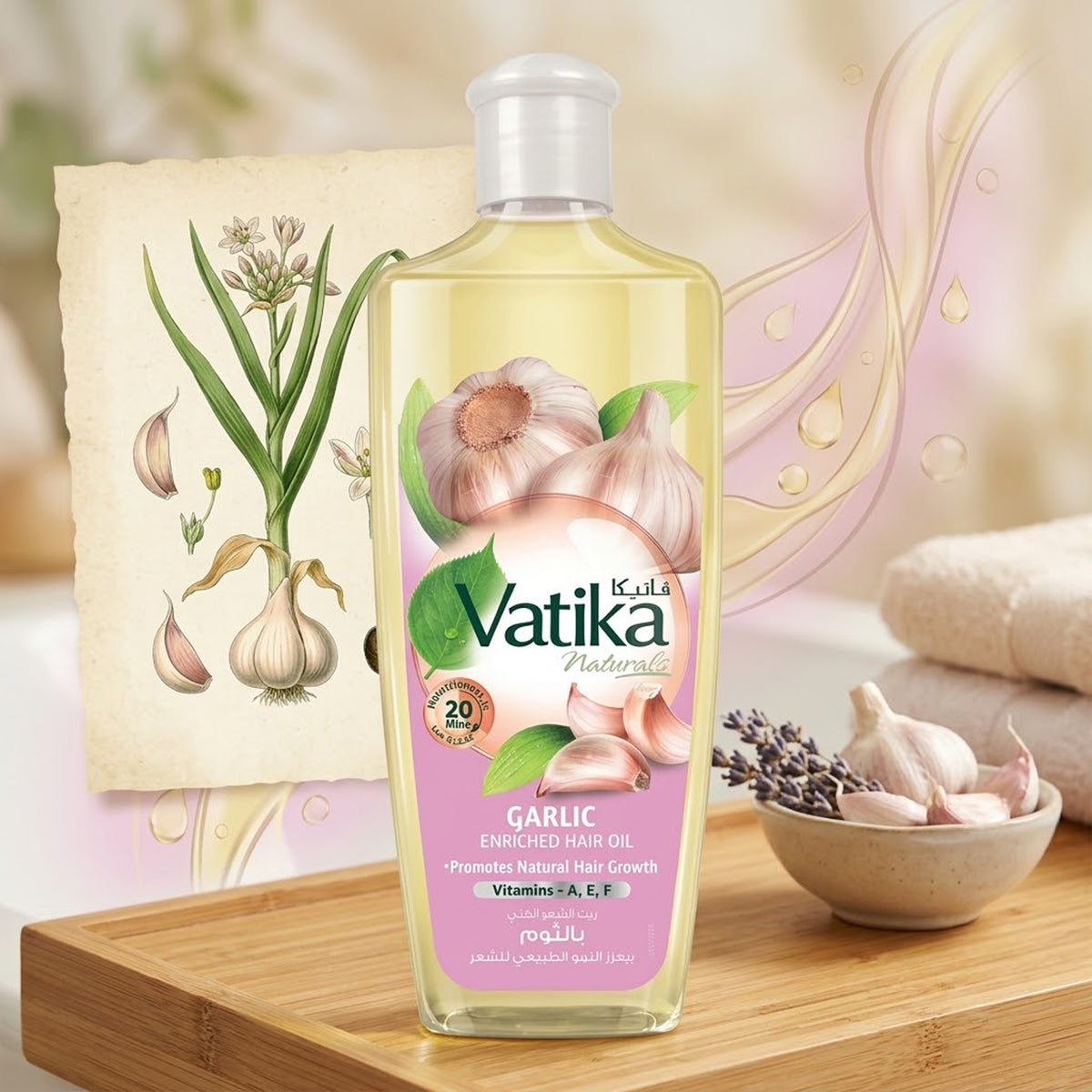 Vatika - Garlic Enriched Hair Oil For Hair Growth - 200ml (UAE)