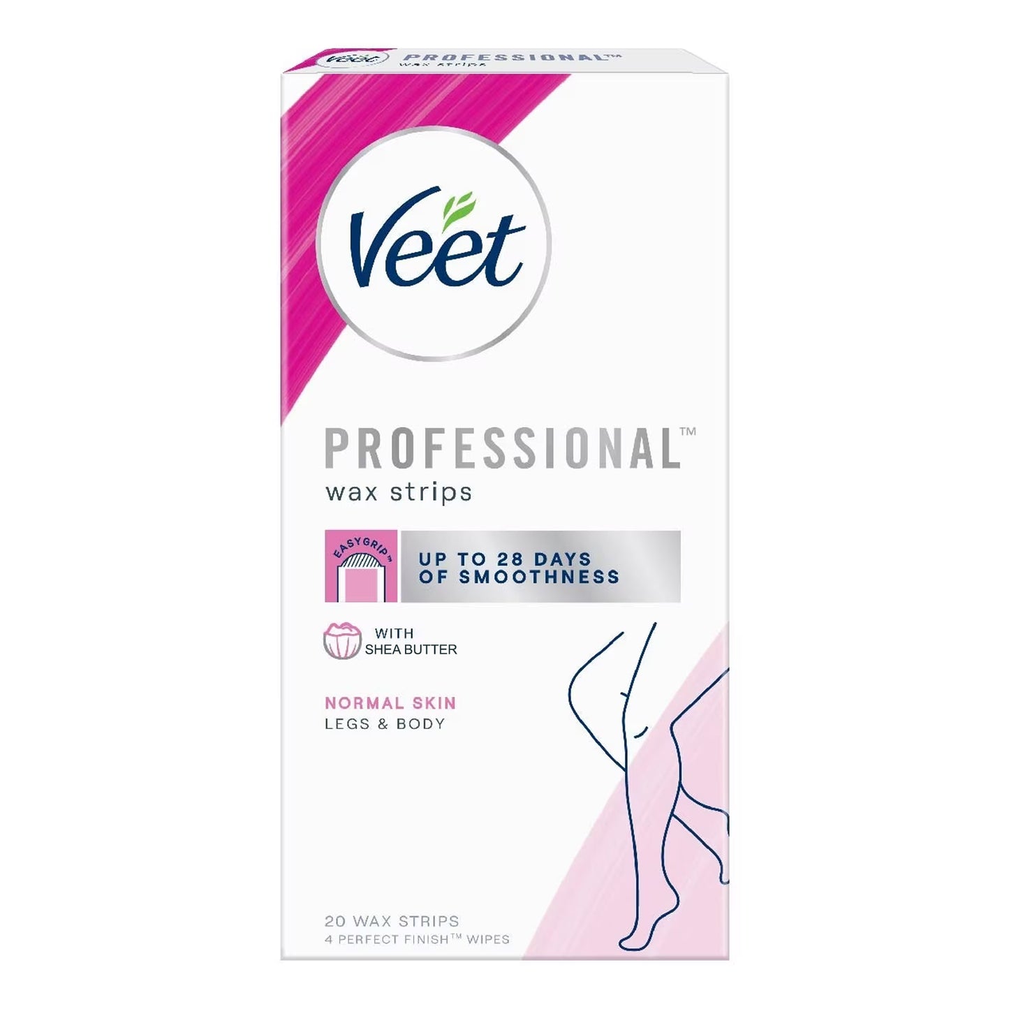 Veet - Professional Wax Strips Shea Butter For Normal Skin - 20 Wax Strips