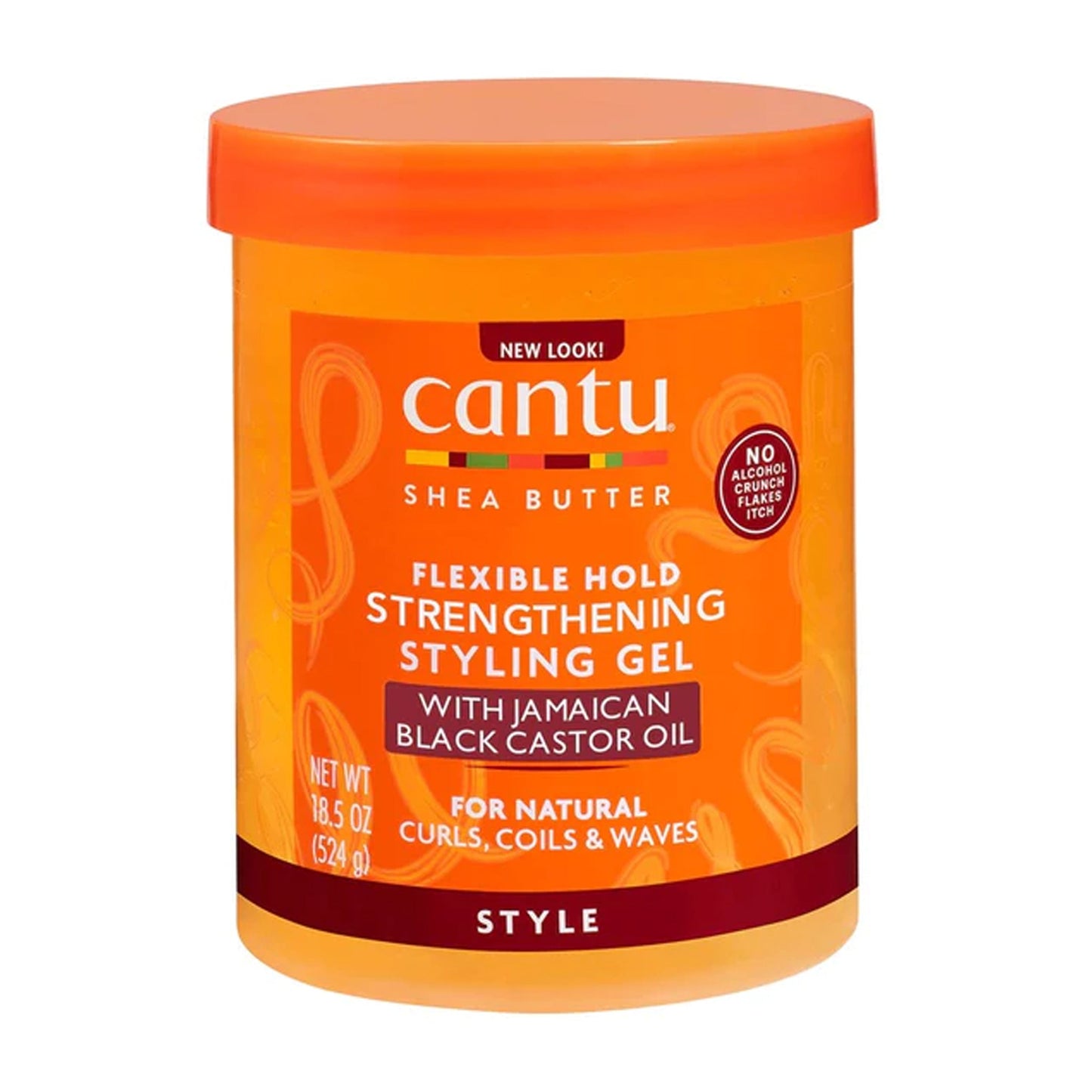CANTU - SHEA BUTTER FLEXIBLE HOLD STRENGTHENING STYLING GEL WITH JAMAICAN BLACK CASTOR OIL - 524G