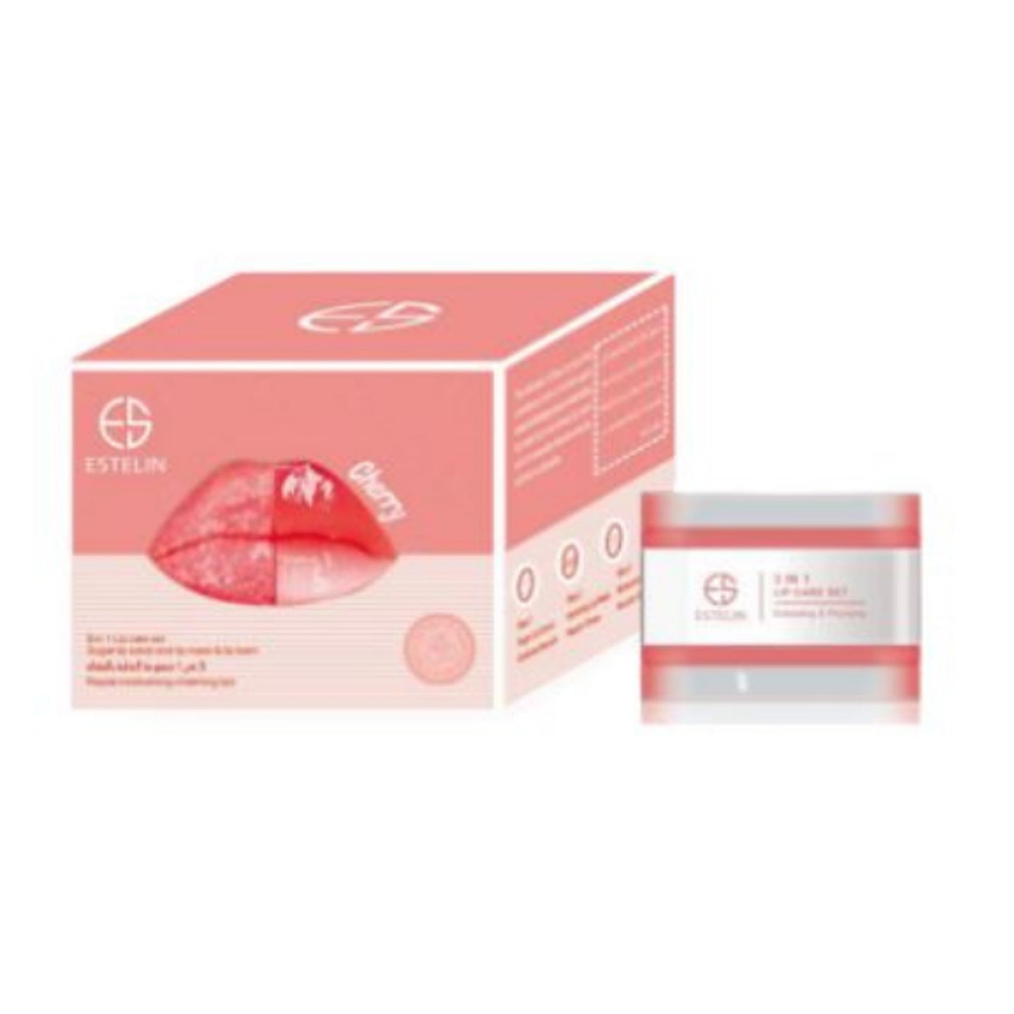 Estelin - 3 In 1 Lip Care Set - Sugar Lip Scrub, Lip Mask & Lip Balm - Cherry - 5g