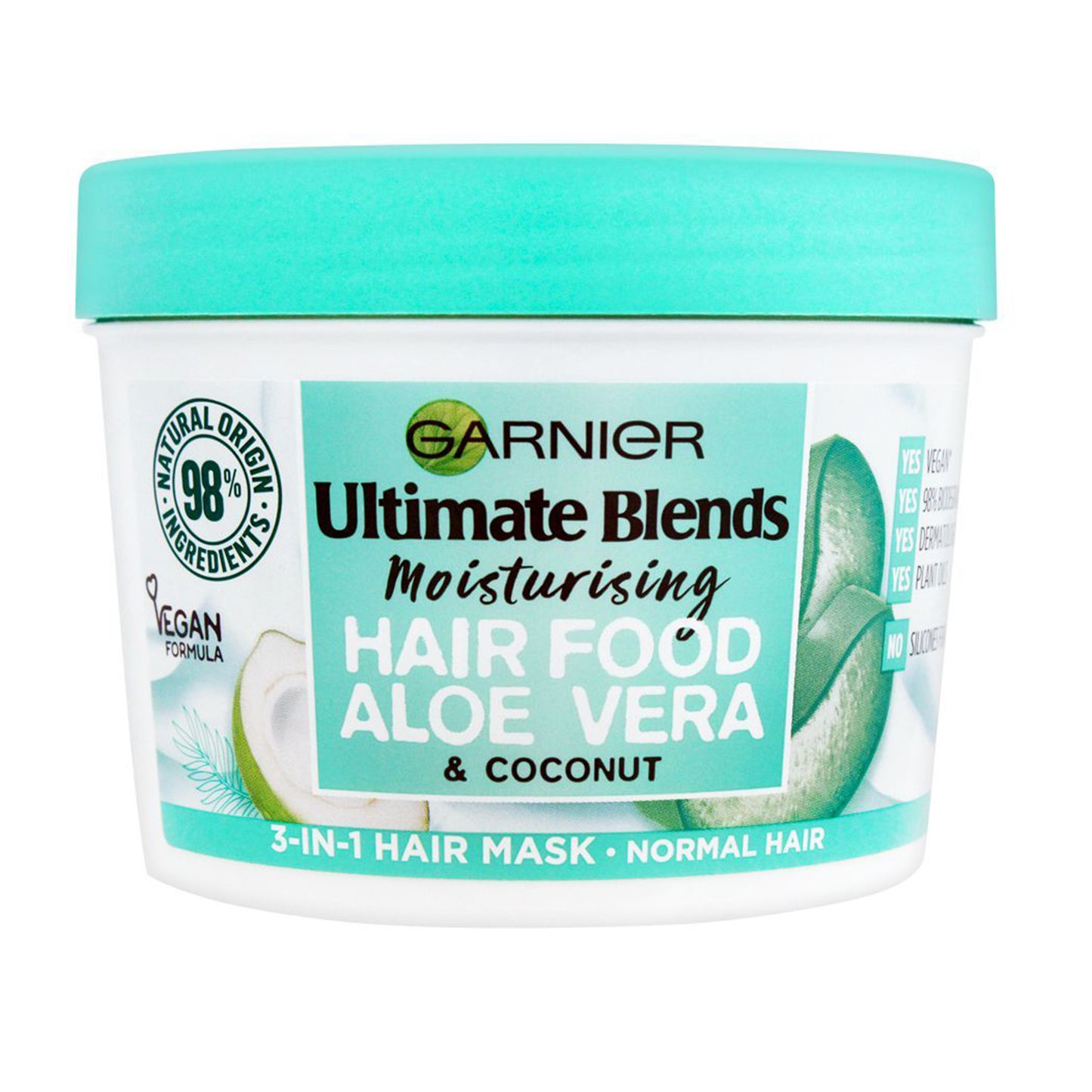GARNIER - ULTIMATE BLENDS MOISTURIZING HAIR FOOD ALOE VERA & COCONUT 3 IN 1 HAIR MASK - 390ML