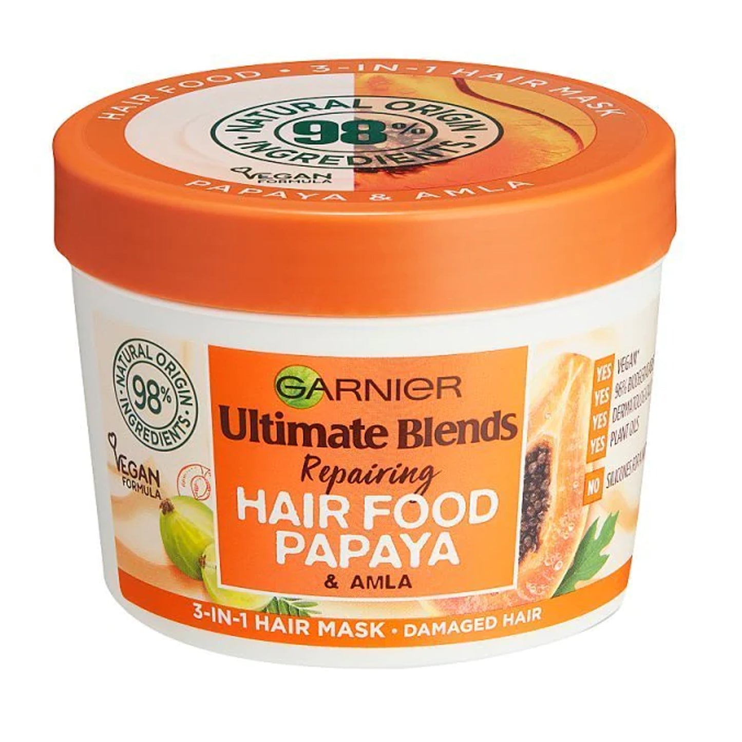 GARNIER - ULTIMATE BLENDS REPAIRING HAIR FOOD PAPAYA & AMLA 3 IN 1 HAIR MASK - 390ML