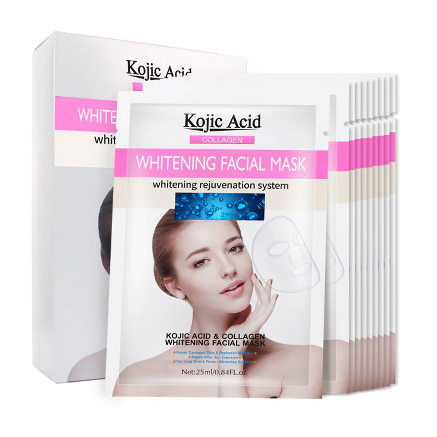 KOJIC ACID - WHITENING FACIAL MASK (10 SHEETS)