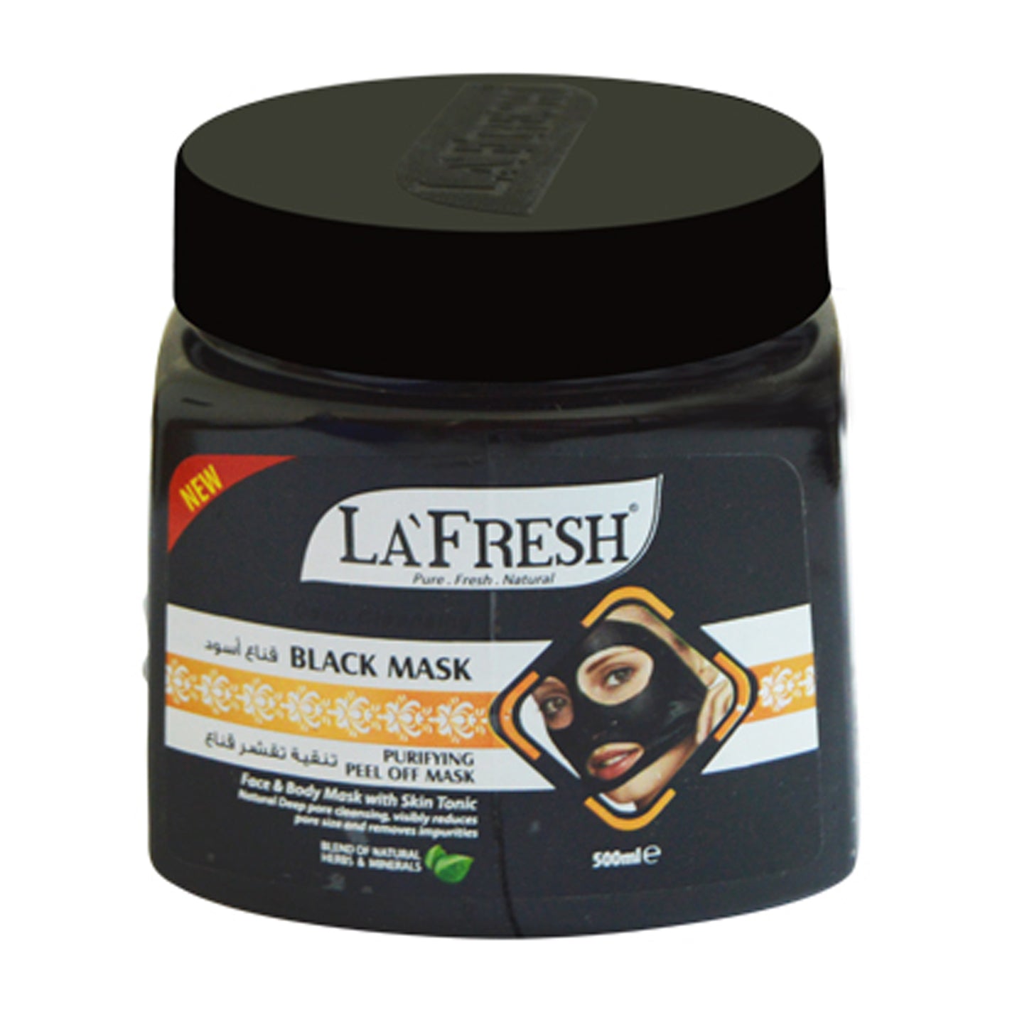 LA FRESH - FACE & BODY PURIFYING PEEL-OFF BLACK MASK WITH SKIN TONIC - 500ML
