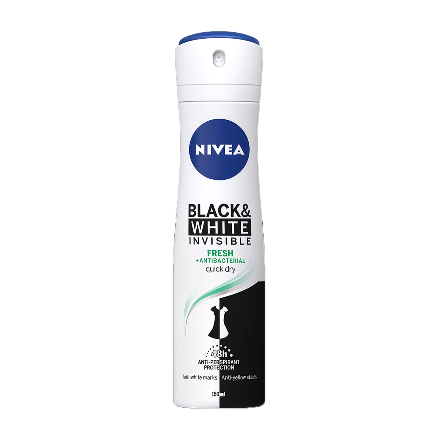 NIVEA - BLACK & WHITE INVISIBLE FRESH ANTI-PERSPIRANT DEODORANT SPRAY - 150ML