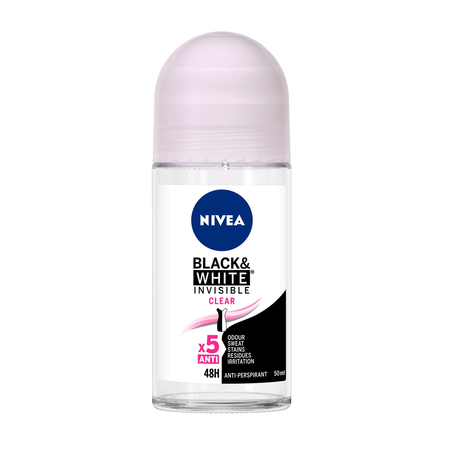 Nivea - Black & White Invisible Clear 48H Anti-Perspirant Deodorant Roll On - 50ml