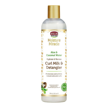 African Pride - Moisture Miracle Aloe & Coconut Water Hydrate & Renew Curl Milk & Detangler - 354ml (USA)