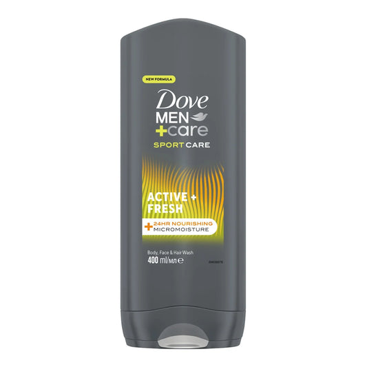 DOVE MEN+CARE - SPORT CARE ACTIVE + FRESH BODY, FACE & HAIR WASH - 400ML