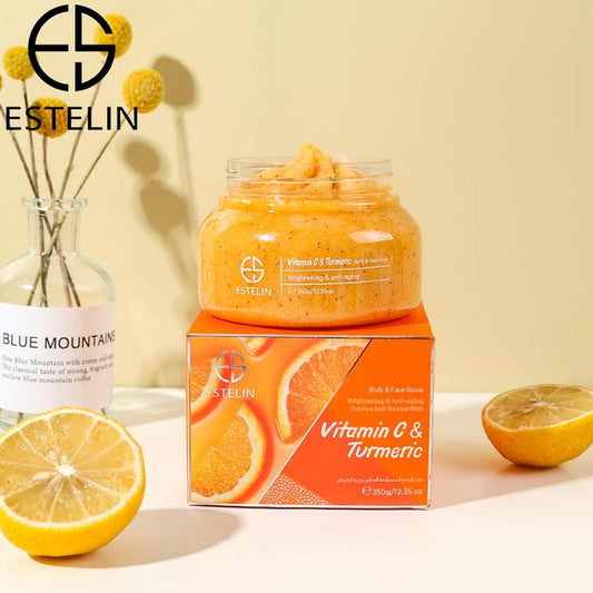 Estelin - Vitamin C & Turmeric Brightening & Anti-Aging Body & Face Scrub - 350g