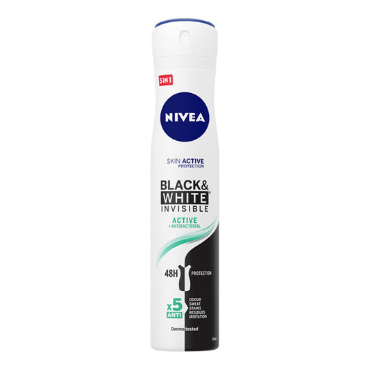 Nivea - Black & White Invisible Active + Antibacterial Deodorant Spray - 200ml