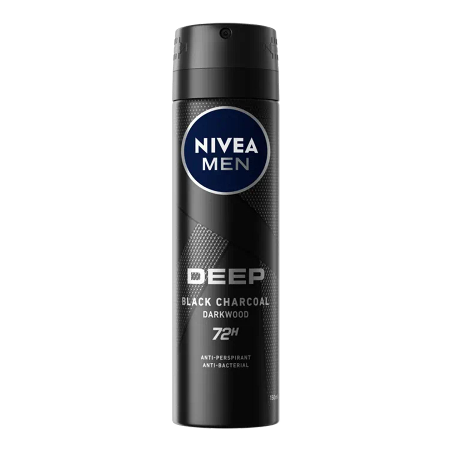 Nivea Men - Deep Black Charcoal Darkwood 72H Anti-Perspirant Anti-Bacterial Deodorant Spray - 150ml