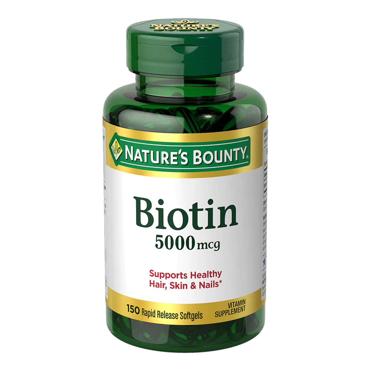 Nature's Bounty - Biotin 5000mcg - 150 Rapid Release Softgels (USA)