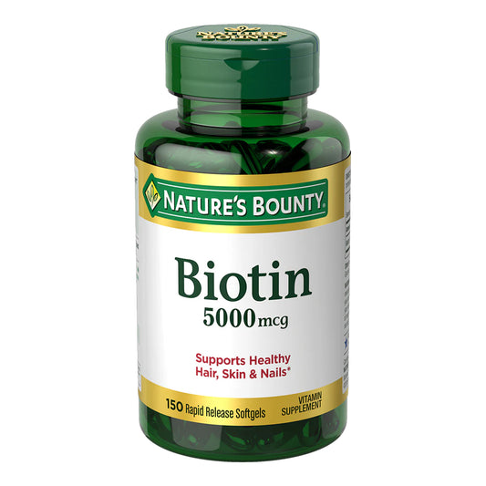 Nature's Bounty - Biotin 5000mcg - 150 Rapid Release Softgels (USA)