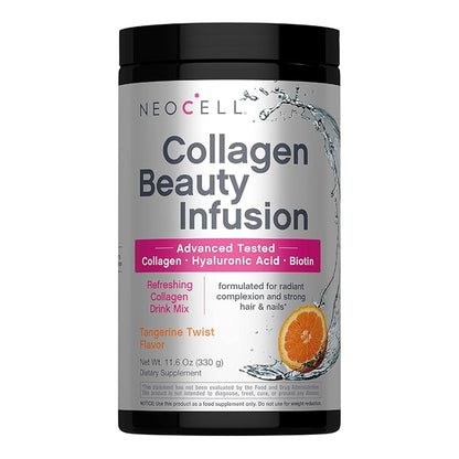 Neocell - Collagen Beauty Infusion Tangerine Twist Flavor Refreshing Collagen Drink Mix With Collagen + Hyaluronic Acid + Biotin - 330g (USA)