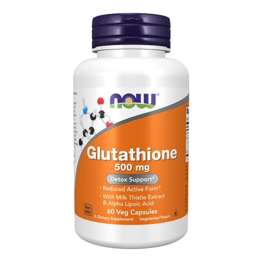 Now - Glutathinone 500mg Detox Support With Milk Thistle Extract & Alpha Lipoic Acid - 60 Veg Capsules (USA)