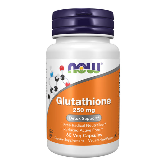 Now - Glutathione 250mg Detox Support - 60 Veg Capsules (USA)
