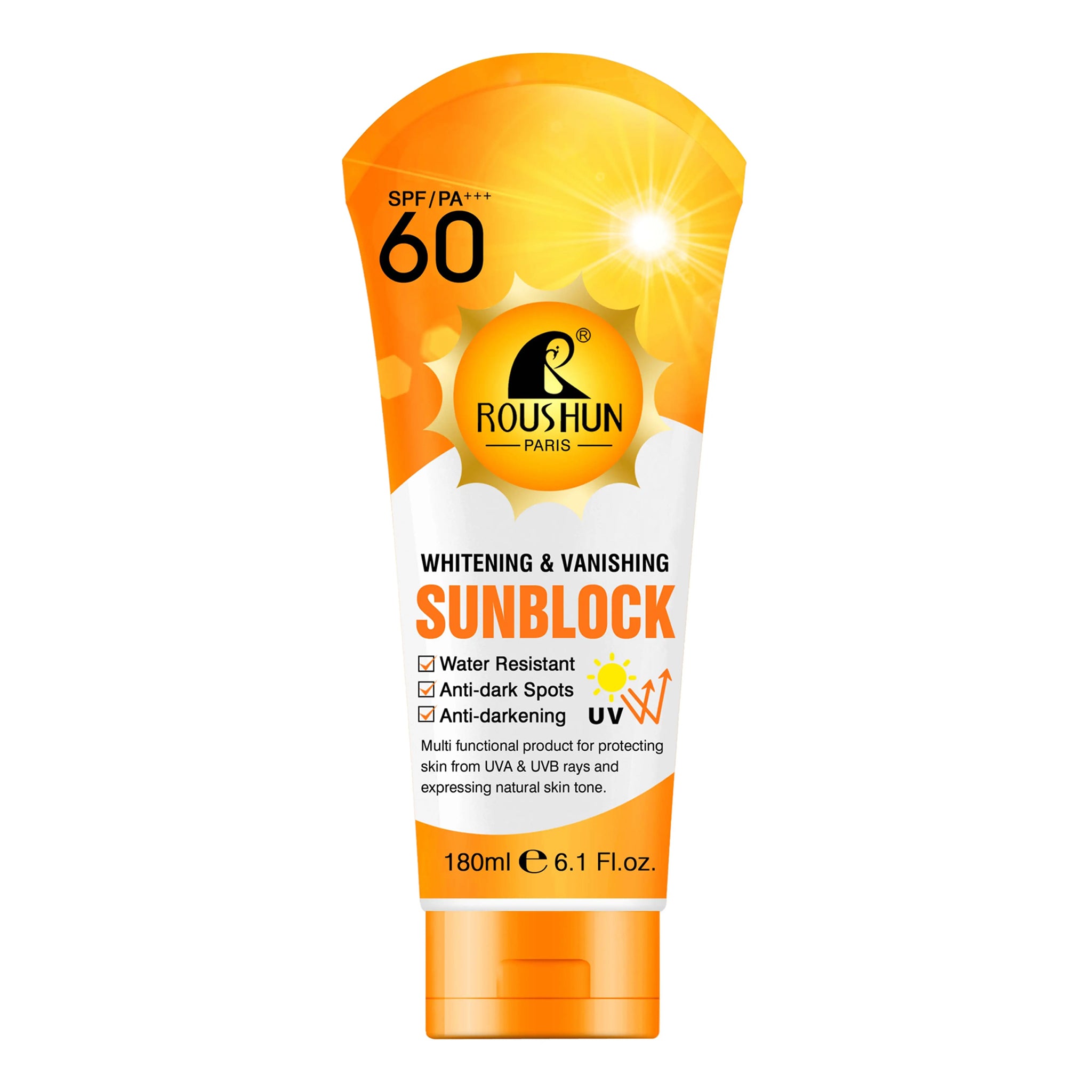 ROUSHUN - WHITENING & VANISHING SUNBLOCK CREAM SPF 60 PA+++ - 180ML ...