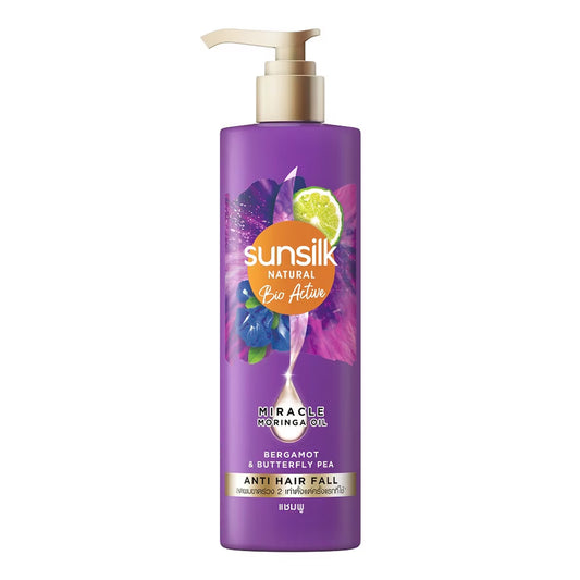 SUNSILK - NATURAL BIO ACTIVE ANTI HAIR FALL BERGAMOT & BUTTERFLY PEA SHAMPOO - 380ML