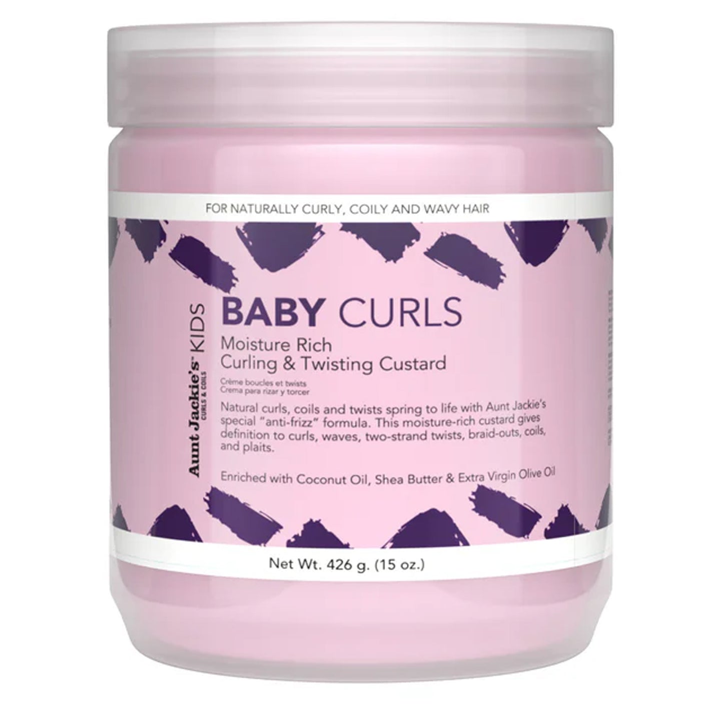 Aunt Jackie's - Kids Baby Curls Moisture Rich Curling & Twisting Custard Enriched With Coconut Oil, Shea Butter and Extra Virgin Olive Oil - 426g