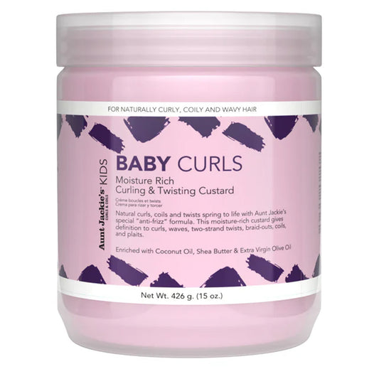 Aunt Jackie's - Kids Baby Curls Moisture Rich Curling & Twisting Custard Enriched With Coconut Oil, Shea Butter and Extra Virgin Olive Oil - 426g