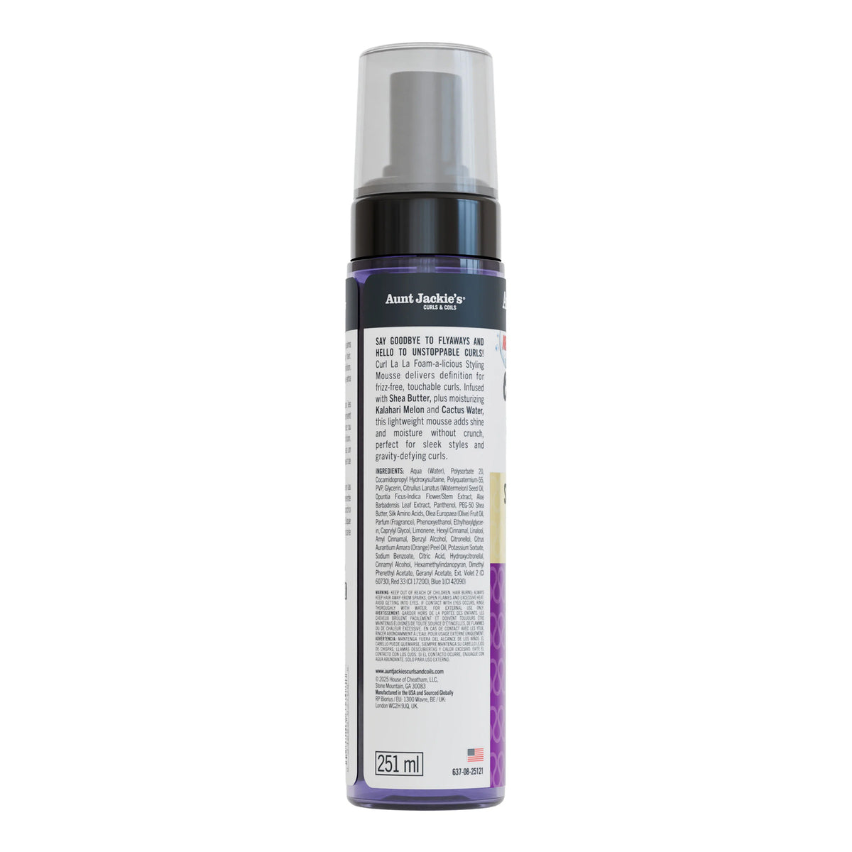 Aunt Jackie's - Curl La La Foam-a-licious Styling Mousse With Shea Butter, Kalahari Melon + Cactus Water - 251ml (USA)