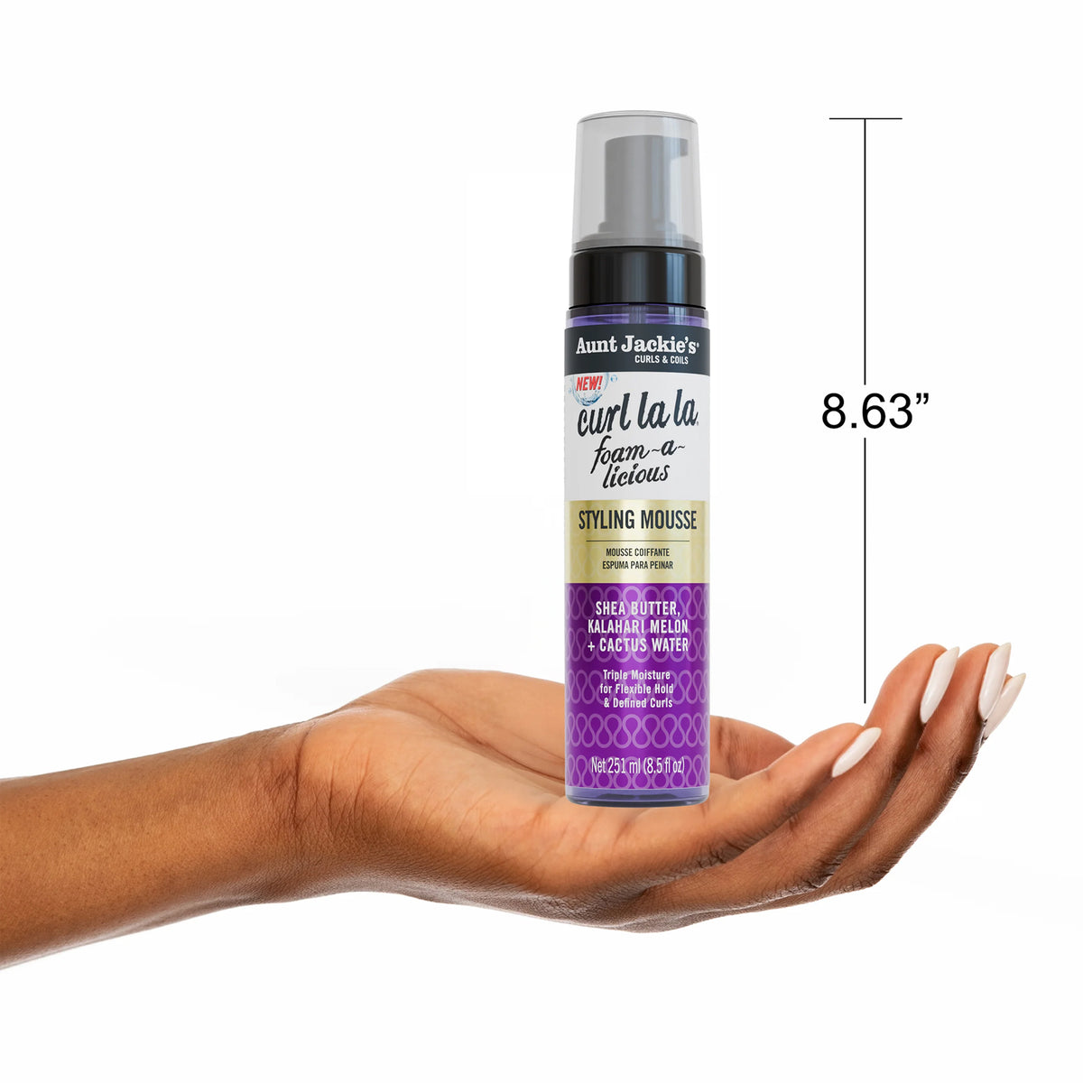 Aunt Jackie's - Curl La La Foam-a-licious Styling Mousse With Shea Butter, Kalahari Melon + Cactus Water - 251ml (USA)
