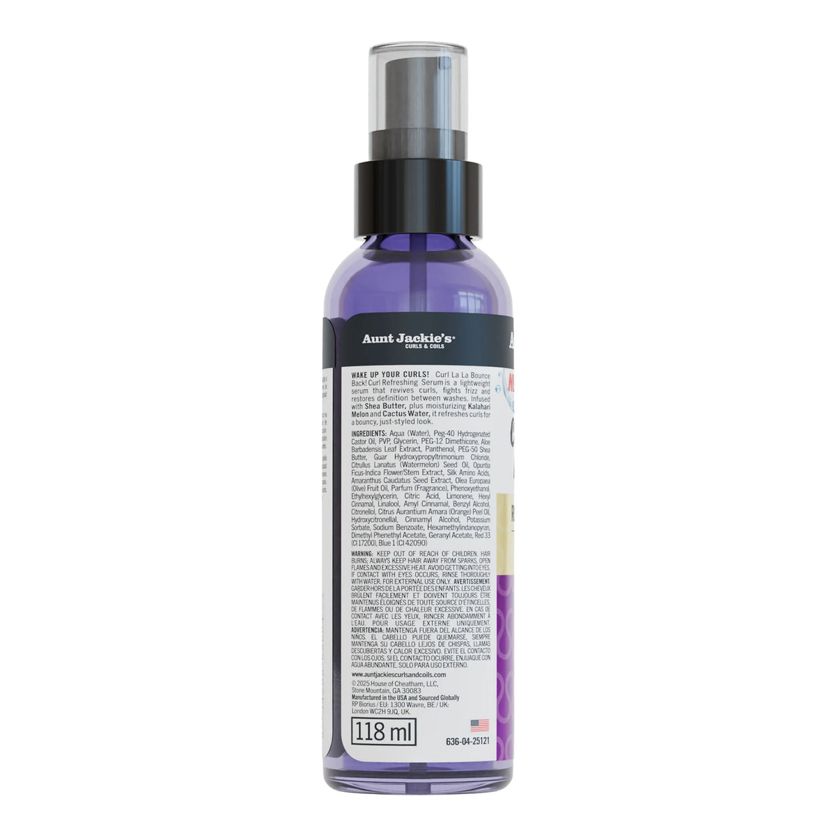 Aunt Jackie's - Bounce Back! Refreshing Serum With Shea Butter, Kalahari Melon + Cactus Water - 118ml (USA)