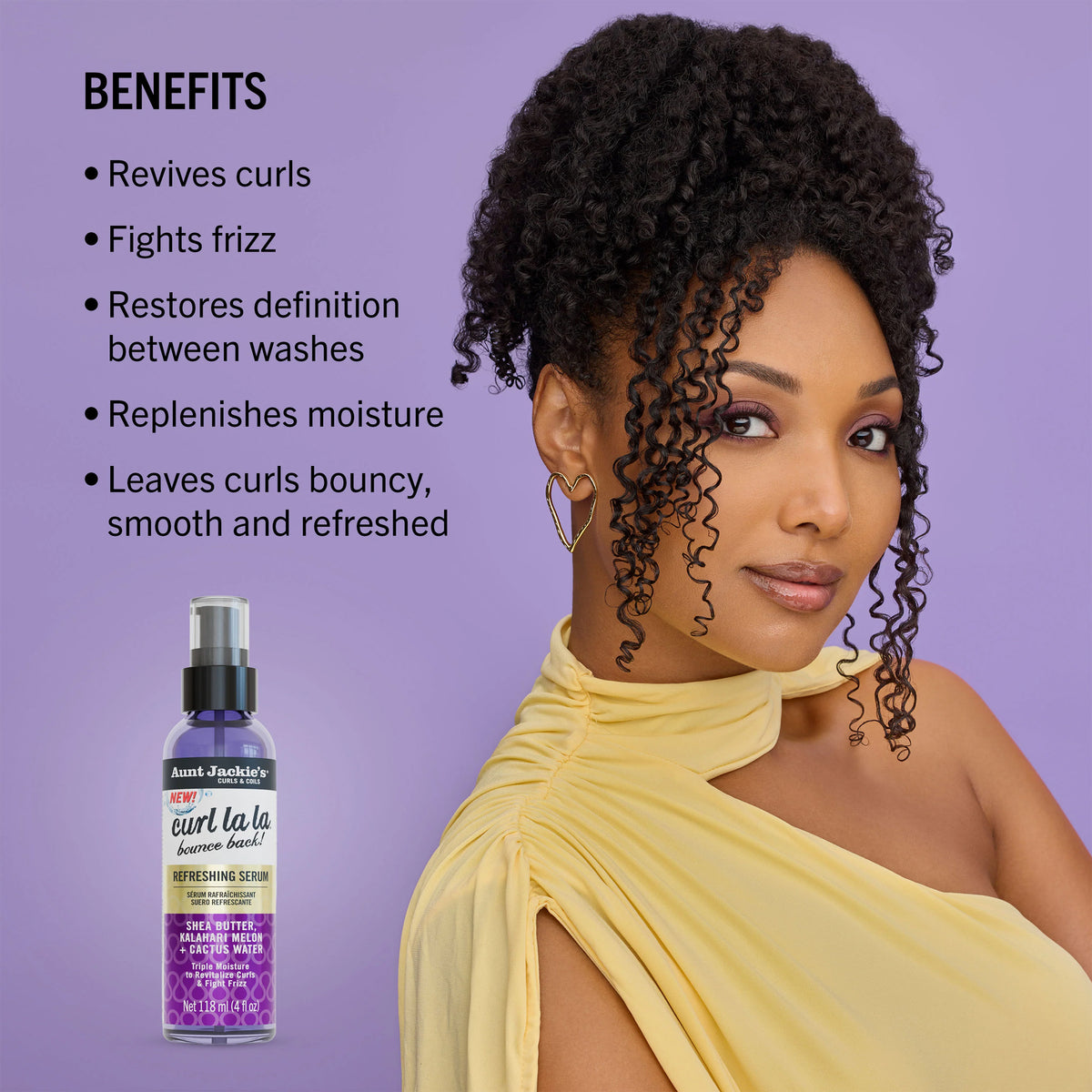 Aunt Jackie's - Bounce Back! Refreshing Serum With Shea Butter, Kalahari Melon + Cactus Water - 118ml (USA)