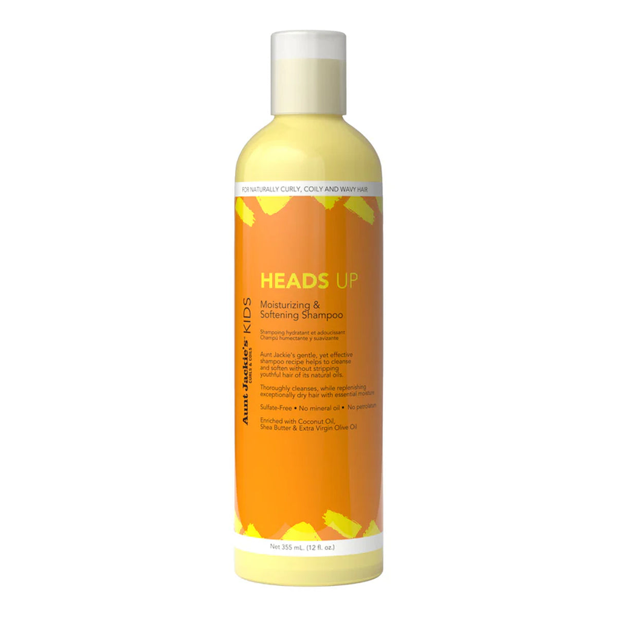 Aunt Jackie's - Kids Heads Up Moisturizing & Softening Shampoo Enriched With Coconut Oil, Shea Butter & Extra Virgin Olive Oil - 355ml (USA)