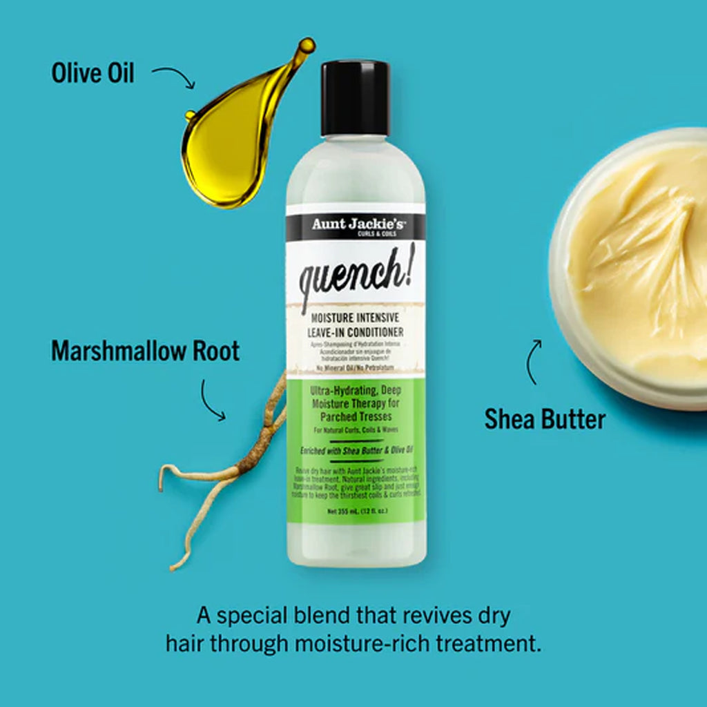 Aunt Jackie's - Quench Moisture Intensive Leave-In Conditioner Enriched With Shea Butter & Olive Oil - 355ml (USA)