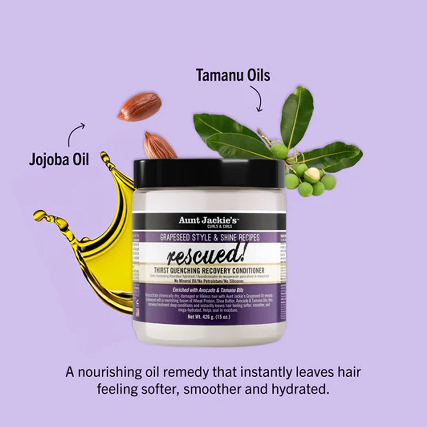 Aunt Jackie's - Rescued Thirst Quenching Recovery Conditioner Enriched With Avocado & Tamanu Oils - 426g