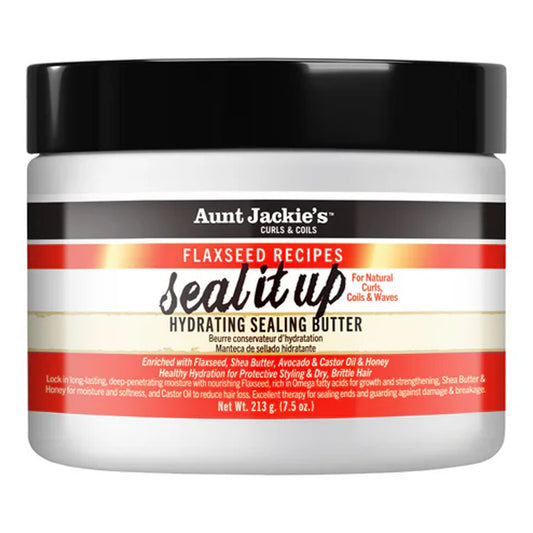 Aunt Jackie's - Seat It Up Hydrating Sealing Butter Enriched With Flaxseed, Shea Butter, Avocado & Castor Oil & Honey - 213g