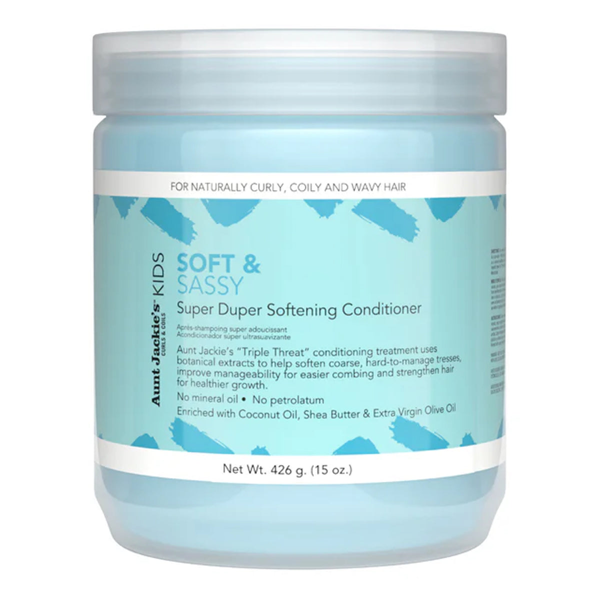 Aunt Jackie's - Kids Soft & Sassy Super Duper Softening Conditioner Enriched With Coconut Oil, Shea Butter and Extra Virgin Olive Oil - 426g (USA)
