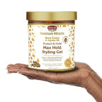 African Pride - Moisture Miracle Black Castor & Jojoba Oil Protect & Hold Max Hold Styling Gel - 510g (USA)