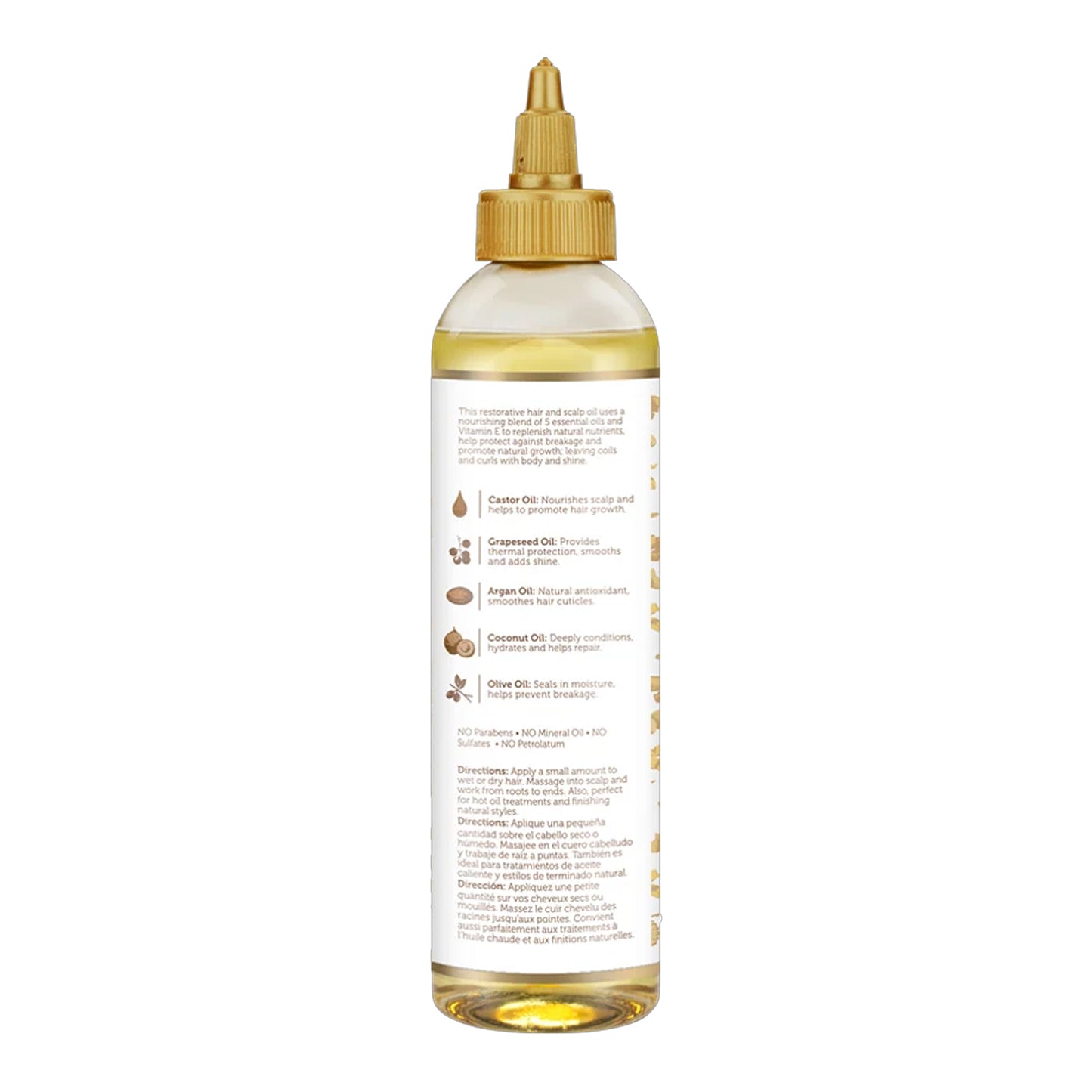 African Pride - Moisture Miracle Castor, Grapeseed, Argan, Coconut & Olive Strengthen & Protect 5 Essential Oils With Vitamin E - 118ml (USA)