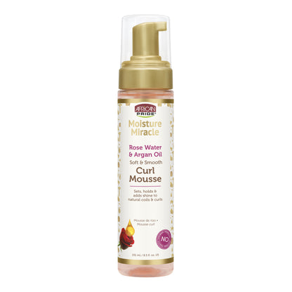 African Pride - Moisture Miracle Rose Water & Argan Oil Soft & Smooth Curl Mousse - 251ml (USA)